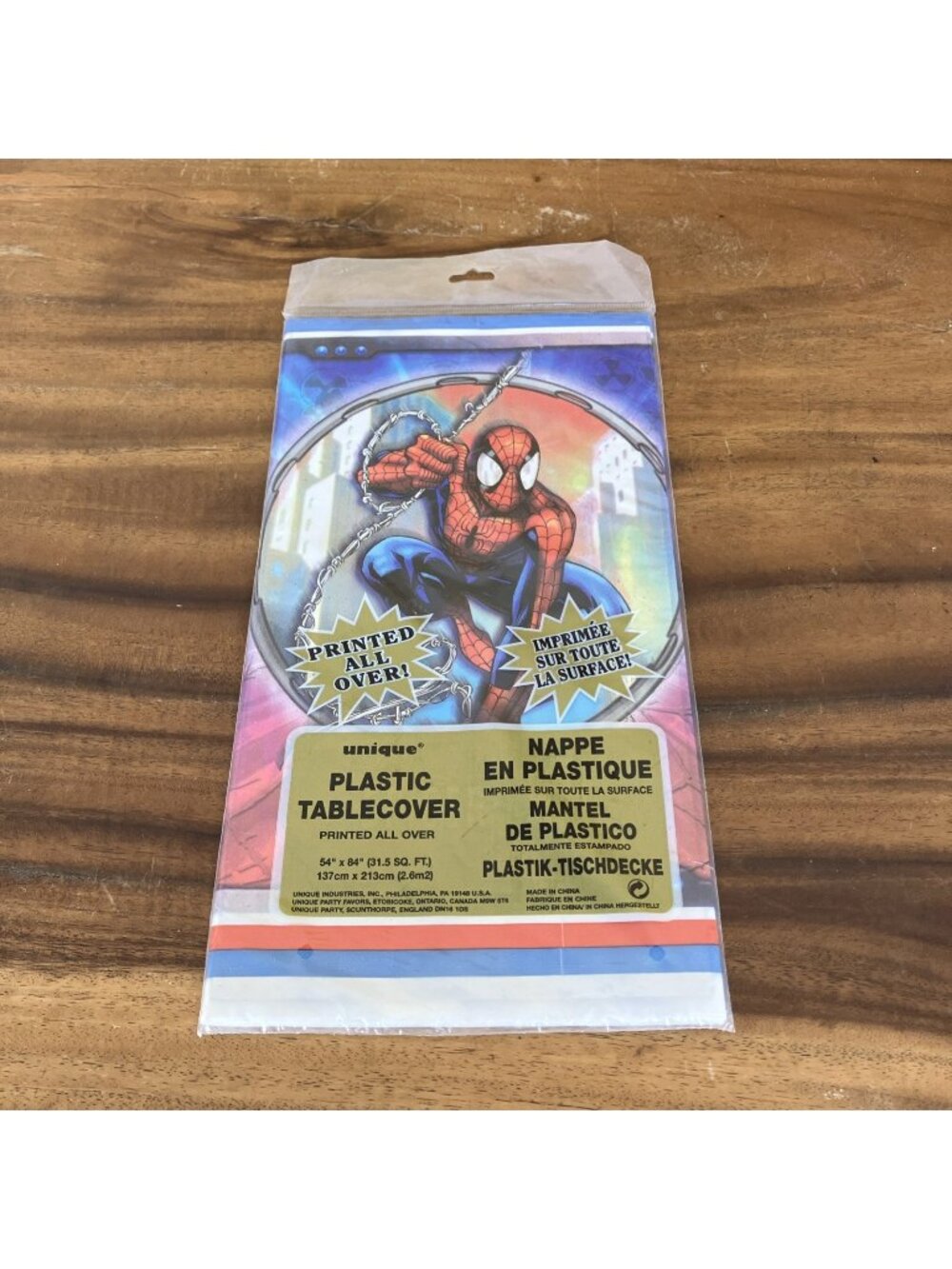 Vintage Spiderman Birthday Party Table Cover New Unique 54” X 84”